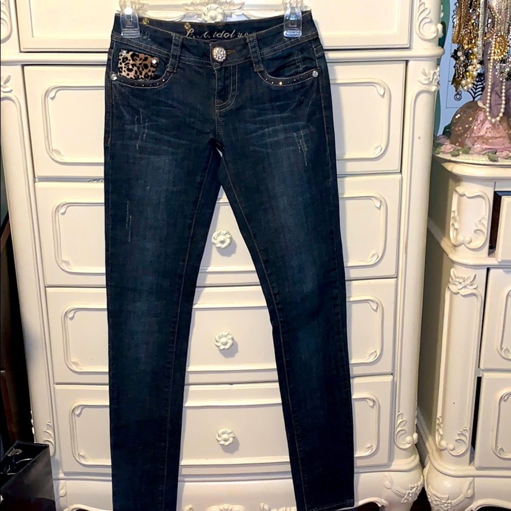 “L.A. Idol” Jeans with Cheetah Decor Size 0